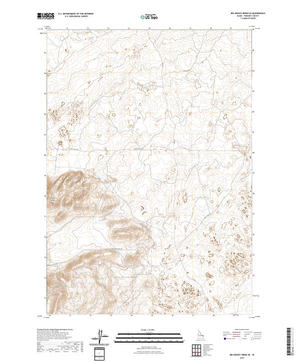 Big Grassy Ridge SE, ID — USGS 7.5-minute topo (2023)