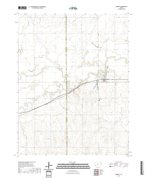 Burdett, KS — USGS 7.5-minute topo (2022)