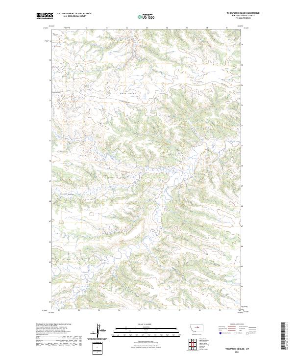 Thompson Coulee, MT — USGS 7.5-minute topo (2024)