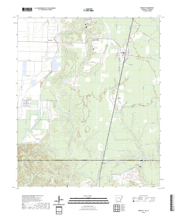 Bradley, AR-LA — USGS 7.5-minute topo (2024)
