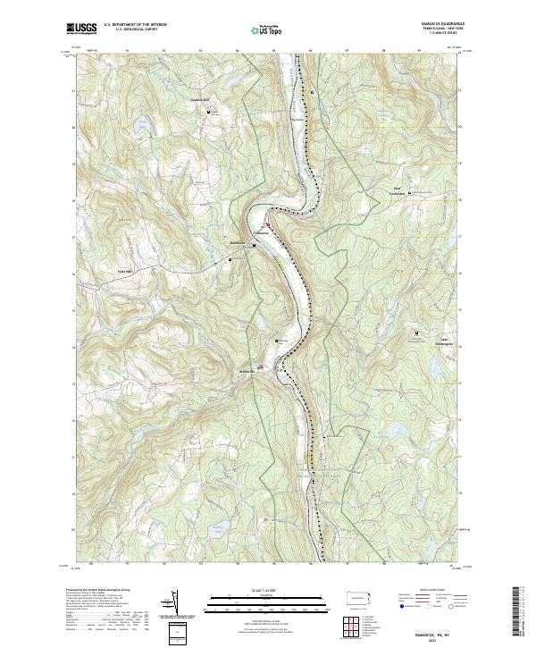 Damascus, PA-NY — USGS 7.5-minute topo (2023)