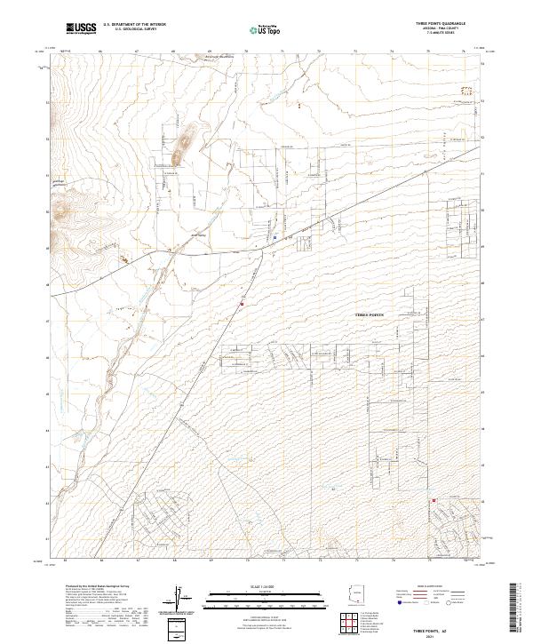 Three Points, AZ — USGS 7.5-minute topo (2021)
