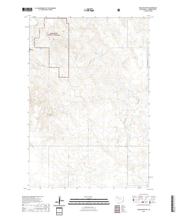Boxcar Buttes, SD — USGS 7.5-minute topo (2021)