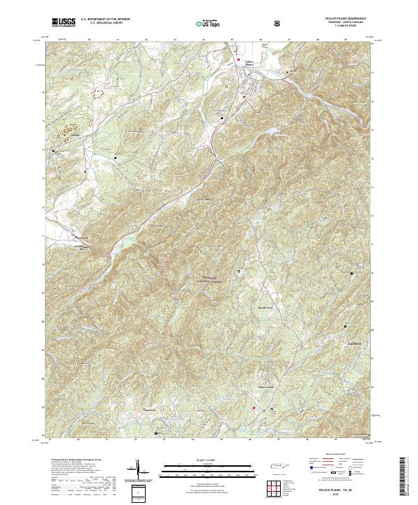 Tellico Plains, TN-NC — USGS 7.5-minute topo (2022)