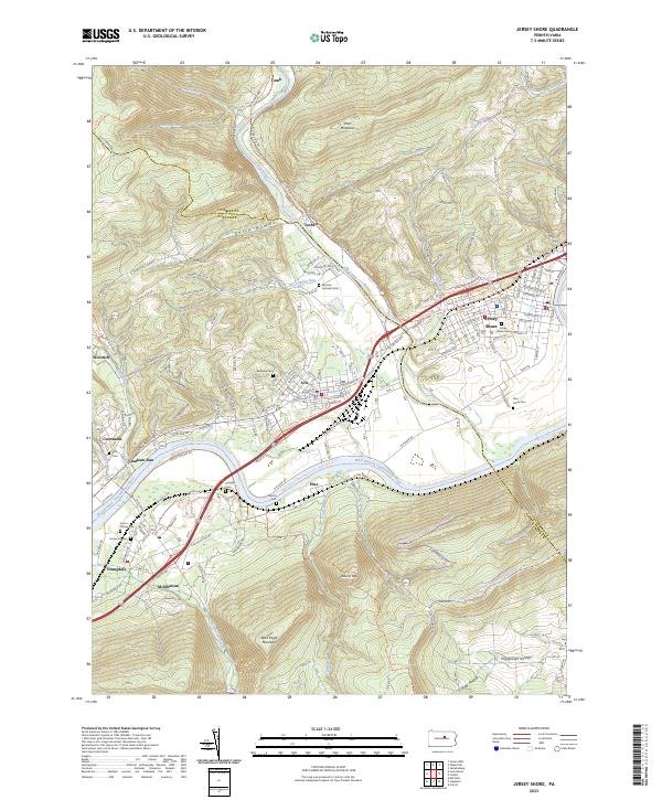 Jersey Shore, PA — USGS 7.5-minute topo (2023)