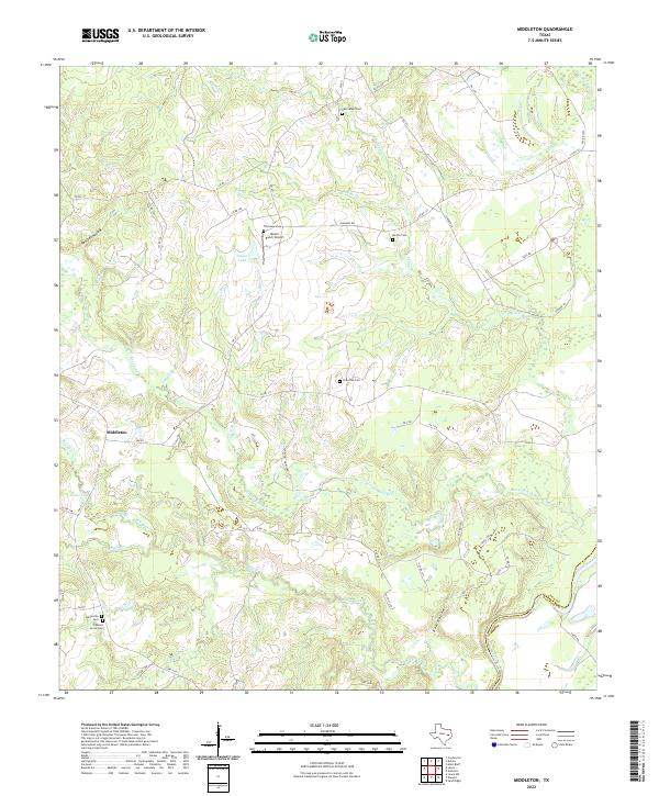 Middleton, TX — USGS 7.5-minute topo (2022)