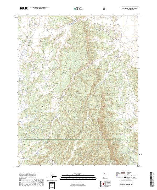 Los Indios Canyon, NM — USGS 7.5-minute topo (2023)