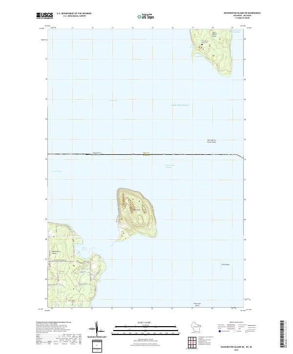 Washington Island NE, WI-MI — USGS 7.5-minute topo (2022)