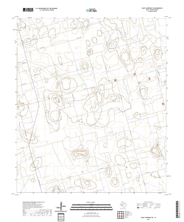 Saint Lawrence SE, TX — USGS 7.5-minute topo (2022)