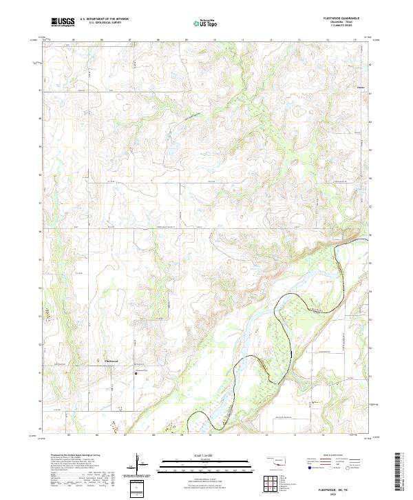 Fleetwood, OK-TX — USGS 7.5-minute topo (2022)