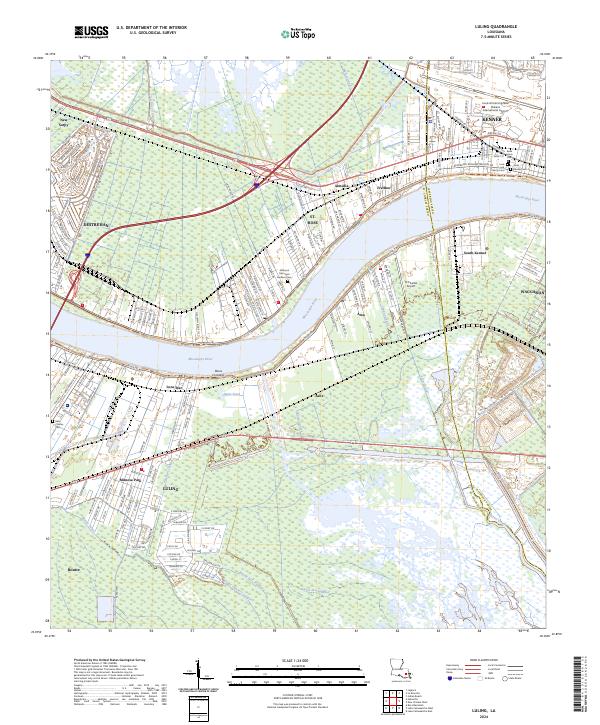 Luling, LA — USGS 7.5-minute topo (2024)