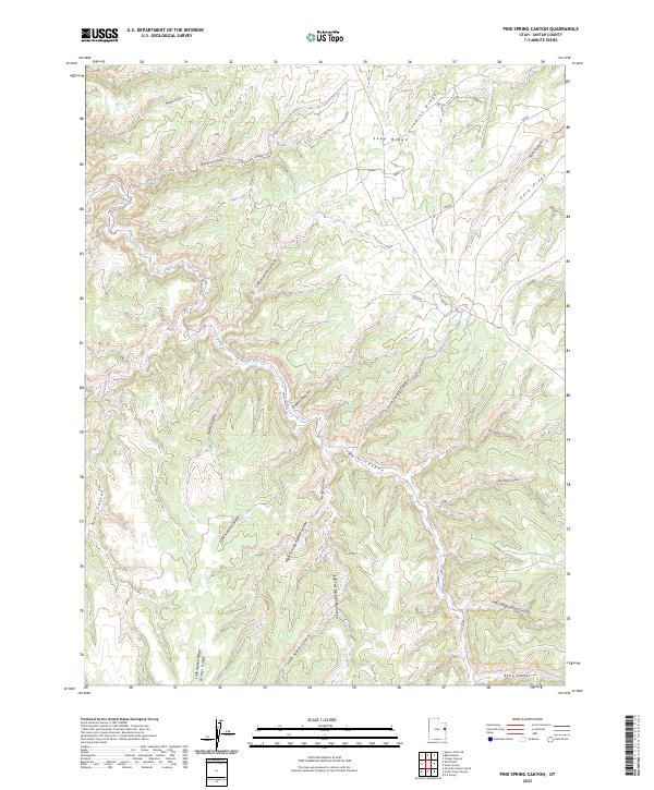 Pine Spring Canyon, UT — USGS 7.5-minute topo (2023)