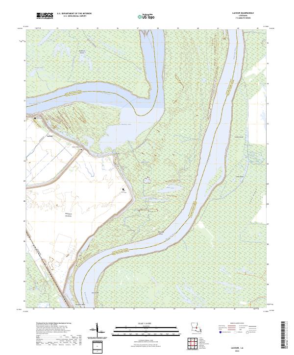 Lacour, LA — USGS 7.5-minute topo (2024)