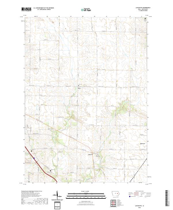 Lafayette, IA — USGS 7.5-minute topo (2022)