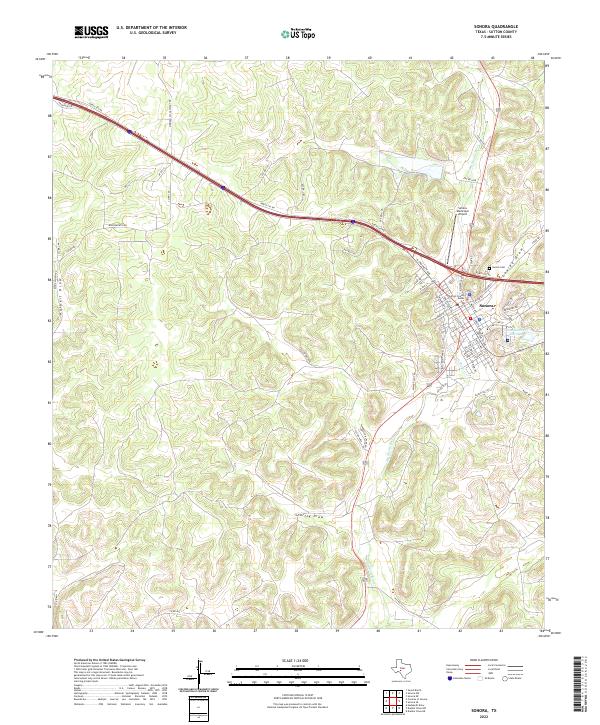 Sonora, TX — USGS 7.5-minute topo (2022)