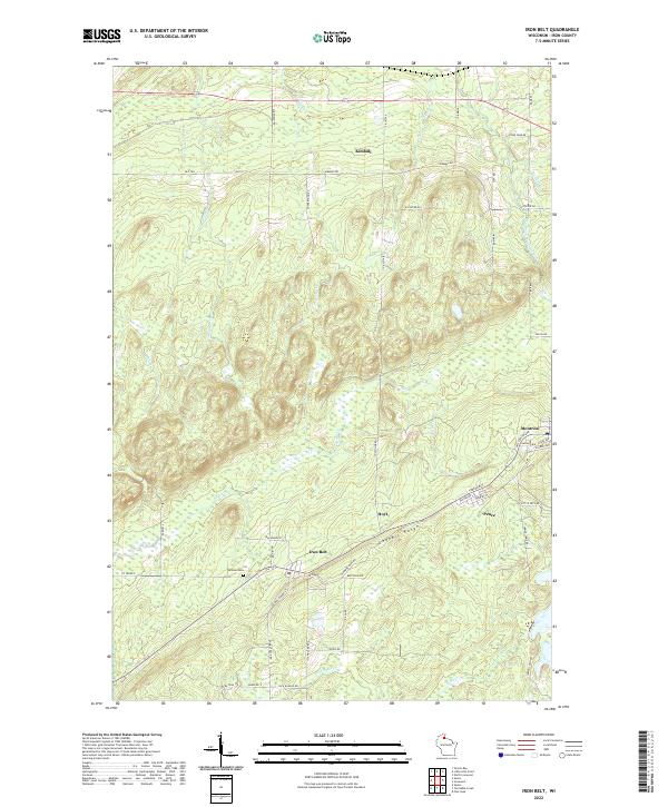 Iron Belt, WI — USGS 7.5-minute topo (2022)