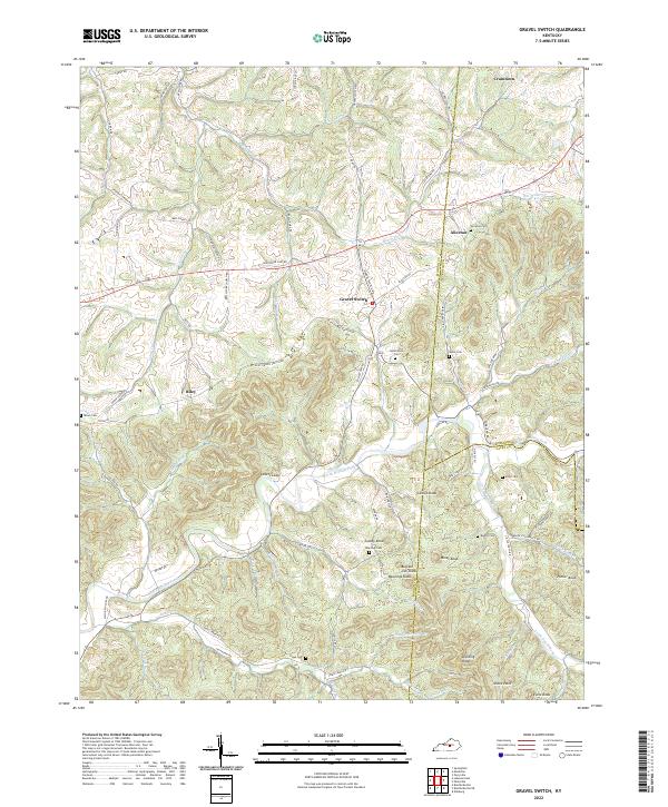 Gravel Switch, KY — USGS 7.5-minute topo (2022)