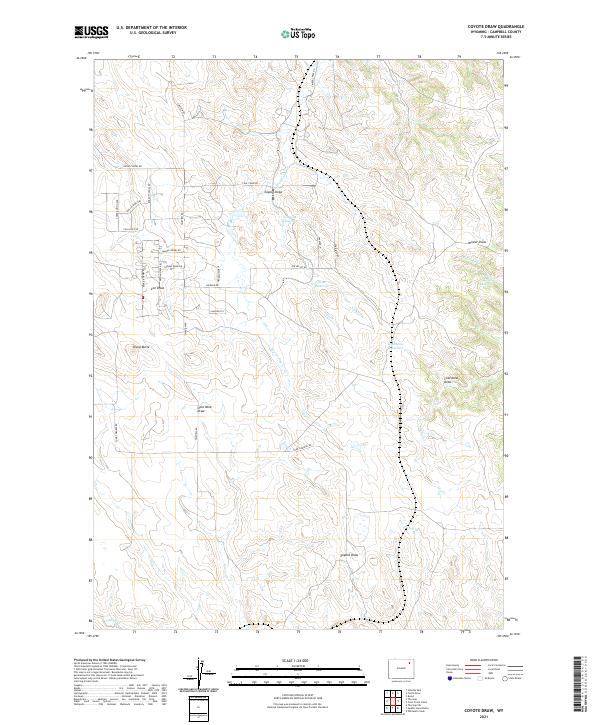 Coyote Draw, WY — USGS 7.5-minute topo (2021)