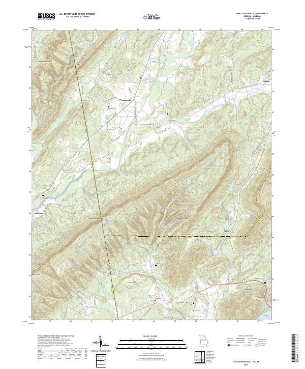 Chattoogaville, GA-AL — USGS 7.5-minute topo (2024)