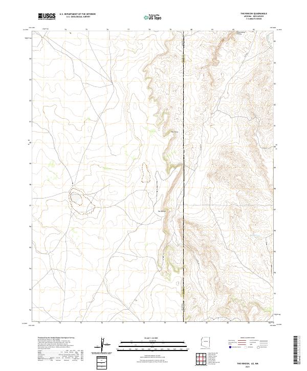 The Rincon, AZ-NM — USGS 7.5-minute topo (2021)
