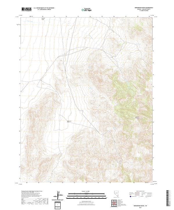 Gregerson Basin, NV — USGS 7.5-minute topo (2021)
