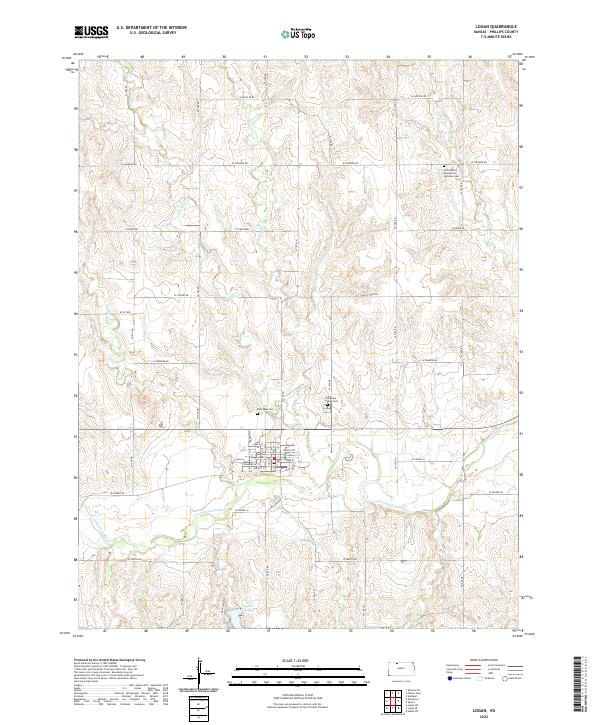 Logan, KS — USGS 7.5-minute topo (2022)