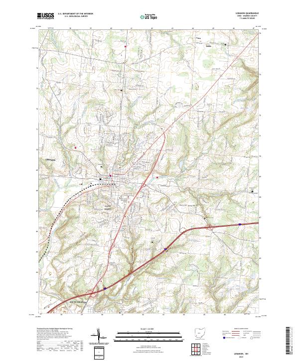 Lebanon, OH — USGS 7.5-minute topo (2023)