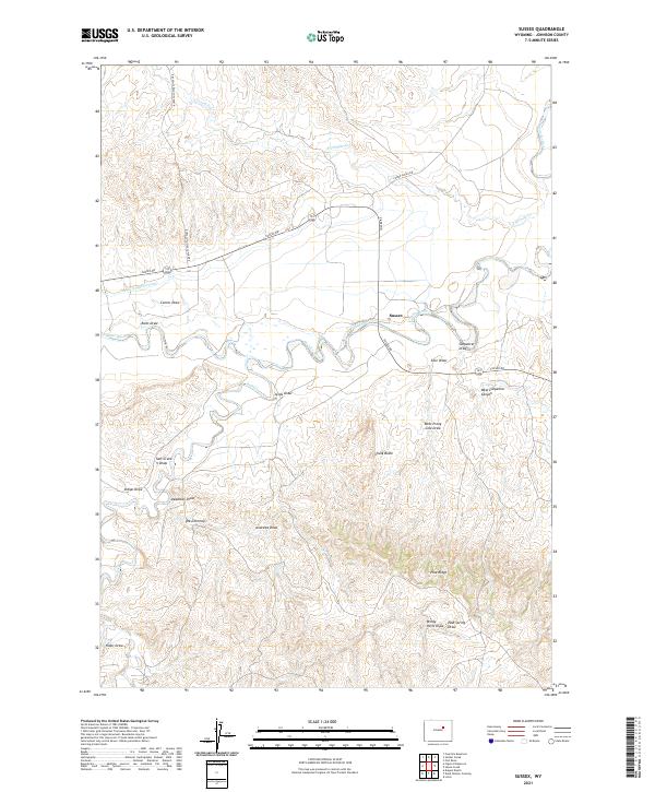 Sussex, WY — USGS 7.5-minute topo (2021)