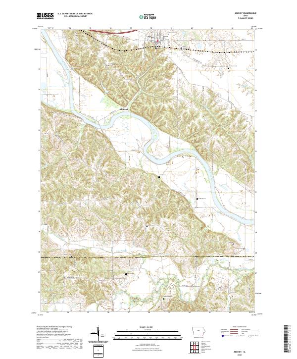 Agency, IA — USGS 7.5-minute topo (2022)