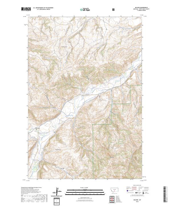 McLeod, MT — USGS 7.5-minute topo (2024)