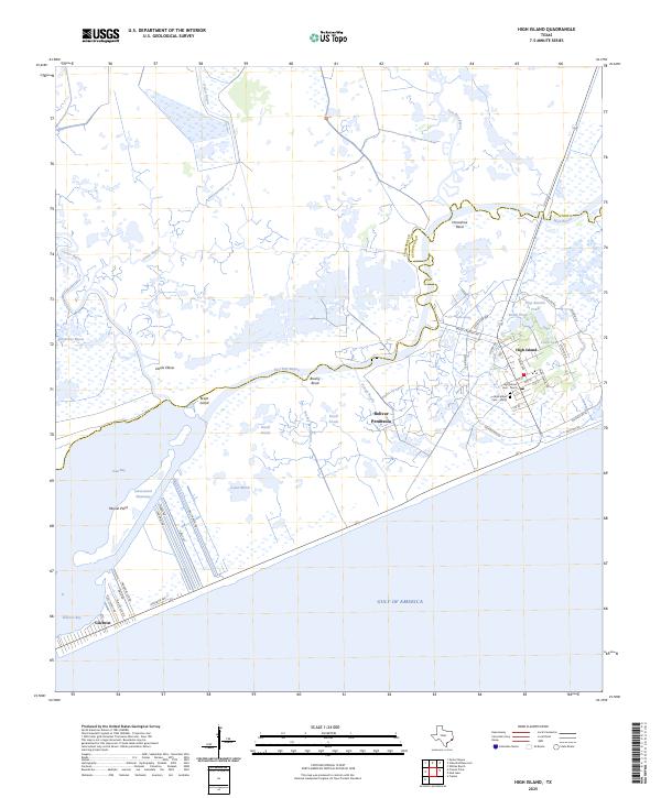 High Island, TX — USGS 7.5-minute topo (2025)