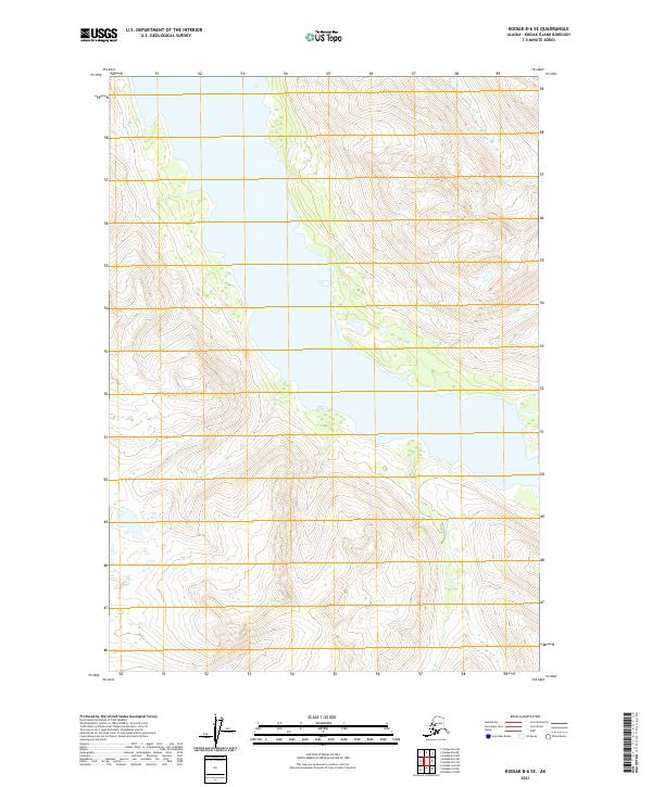 Kodiak B-6 SE, AK — USGS 7.5-minute topo (2021)