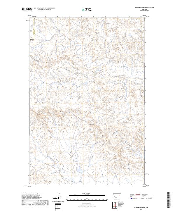 Butterfly Creek, MT — USGS 7.5-minute topo (2024)