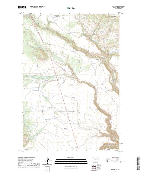 Hehe Butte, OR — USGS 7.5-minute topo (2023)
