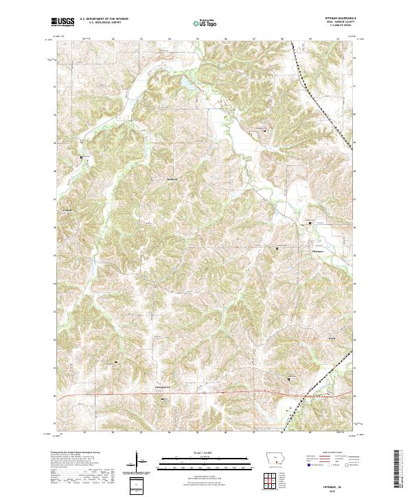 Hiteman, IA — USGS 7.5-minute topo (2022)