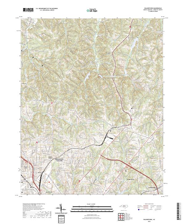 Walkertown, NC — USGS 7.5-minute topo (2022)