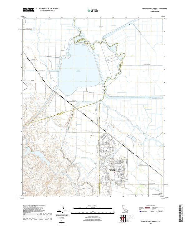 Clifton Court Forebay, CA — USGS 7.5-minute topo (2021)