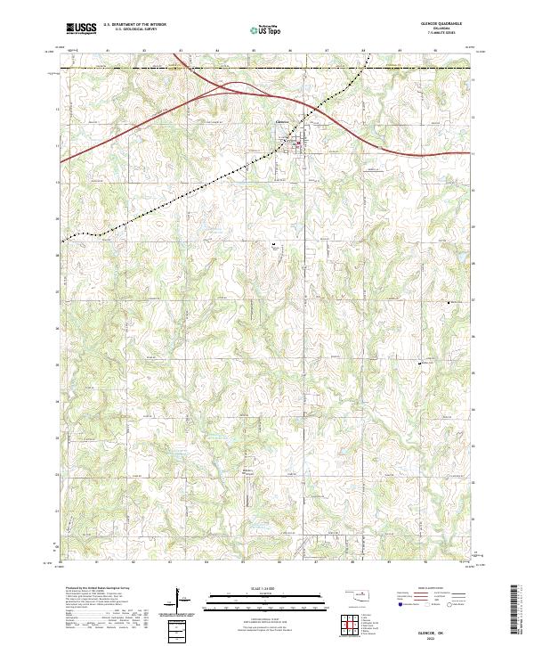 Glencoe, OK — USGS 7.5-minute topo (2022)