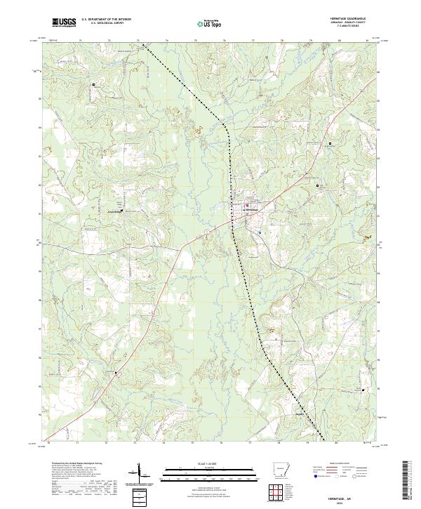 Hermitage, AR — USGS 7.5-minute topo (2024)