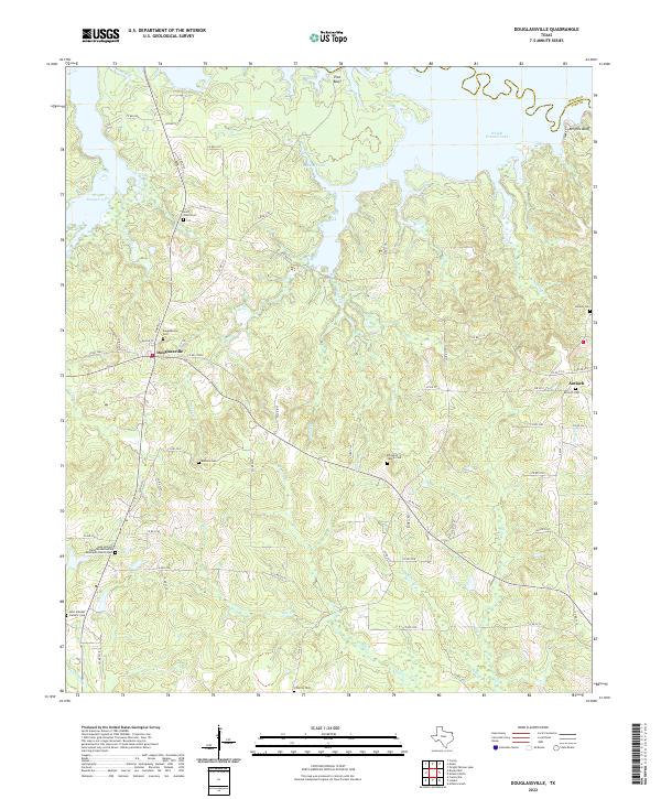 Douglassville, TX — USGS 7.5-minute topo (2022)