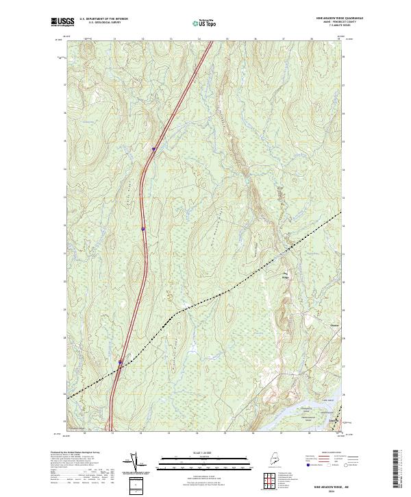 Nine Meadow Ridge, ME — USGS 7.5-minute topo (2024)