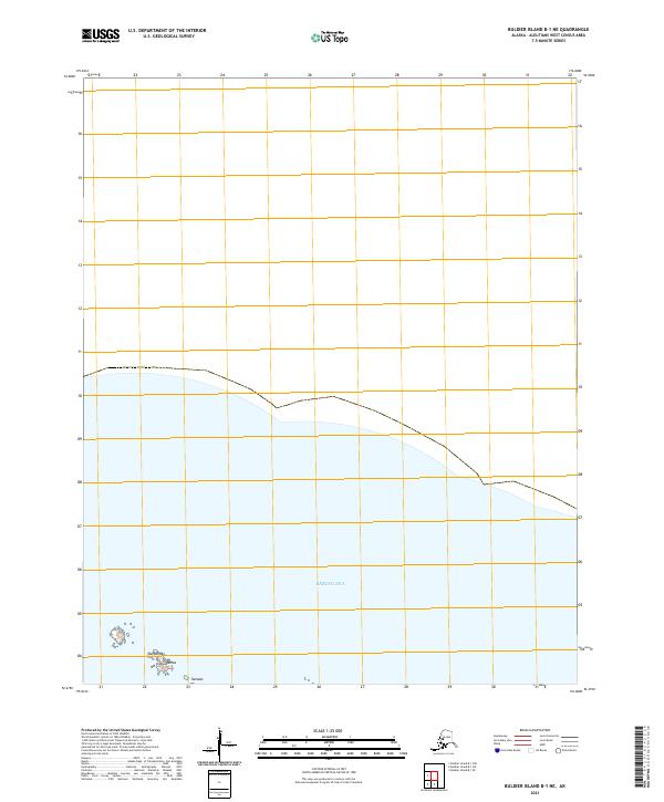 Buldier Island B-1 NE, AK — USGS 7.5-minute topo (2021)