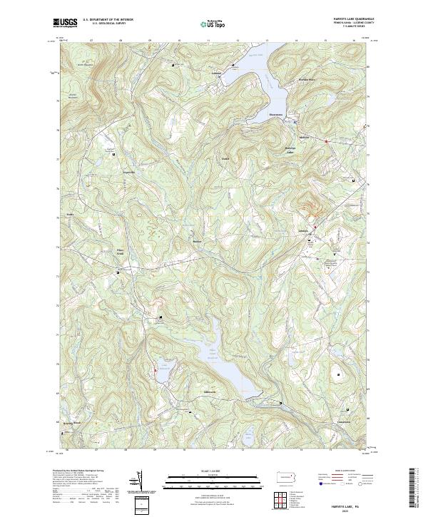 Harveys Lake, PA — USGS 7.5-minute topo (2023)
