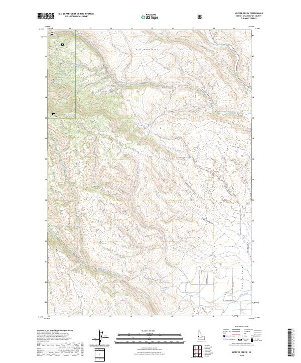 Hopper Creek, ID — USGS 7.5-minute topo (2024)