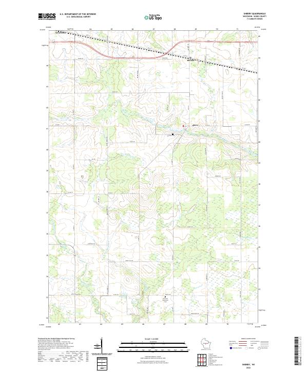Sherry, WI — USGS 7.5-minute topo (2022)