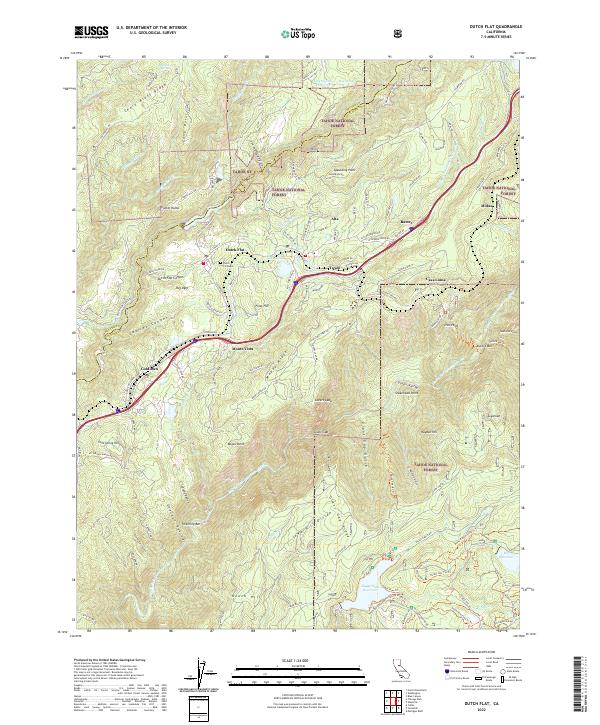 Dutch Flat, CA — USGS 7.5-minute topo (2022)