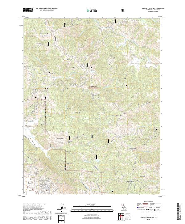 Bartlett Mountain, CA — USGS 7.5-minute topo (2022)