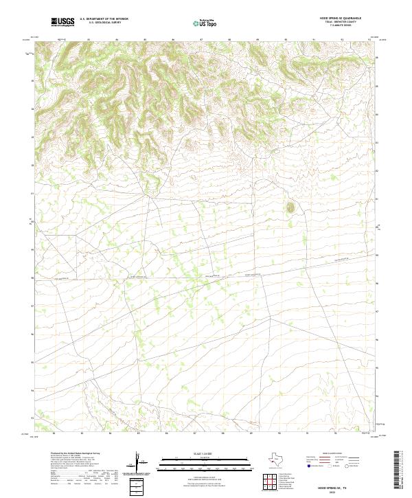 Hood Spring SE, TX — USGS 7.5-minute topo (2022)