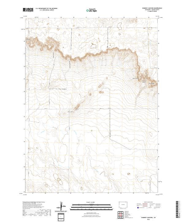Chimney Canyons, CO — USGS 7.5-minute topo (2022)