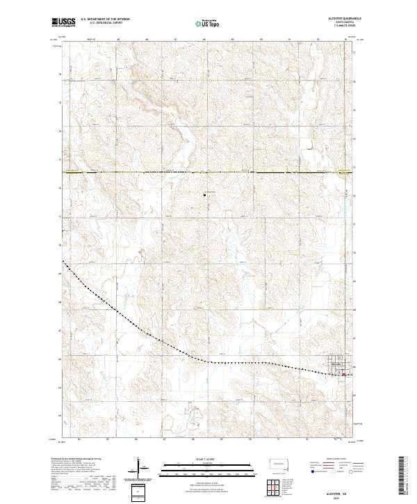 Alcester, SD — USGS 7.5-minute topo (2021)